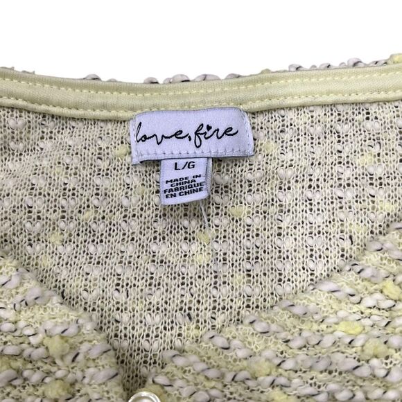 Love Fire Yellow Knit Tank and Cardigan Set Girl L - Picture 2 of 2